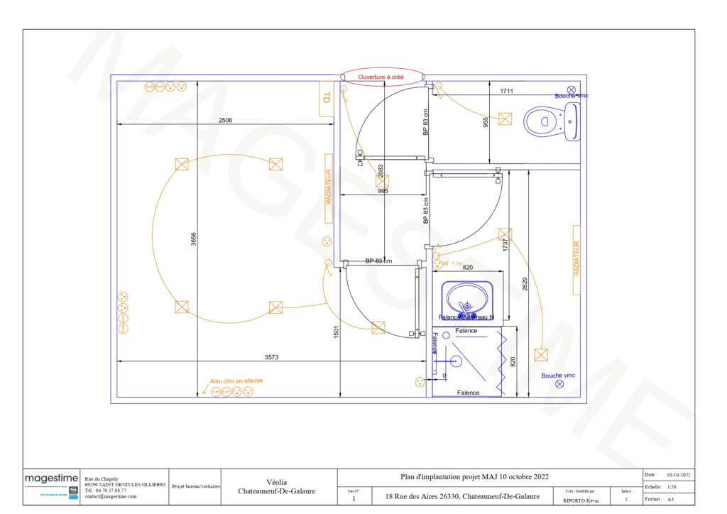 Plan du projet du prolongement de la mezzanine